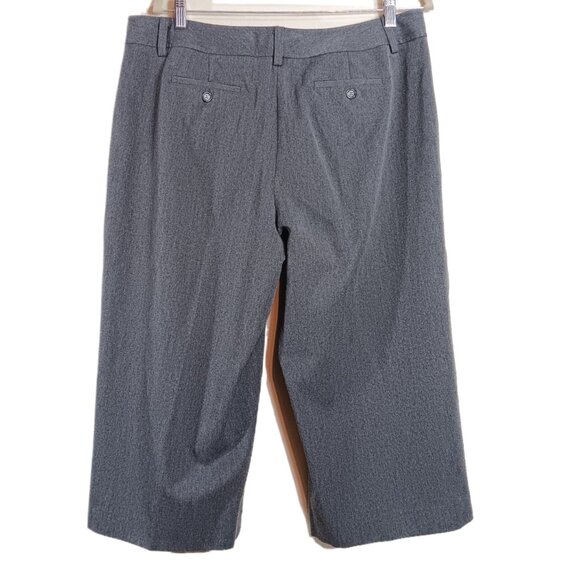 Talbots Capri Pants Women’s 16 Gray Stretch Wide Leg Pockets Office Career Chino - Picture 2 of 3